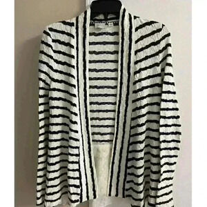 Anthropologie Cream Striped Cardigan Small